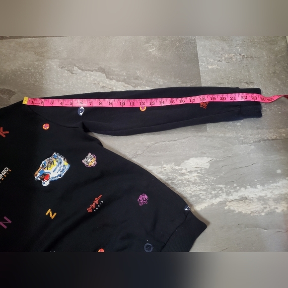 Kenzo Black Long Sleeves Crewneck Sweater with Printed Details. Embroidered. S. - Picture 5 of 13
